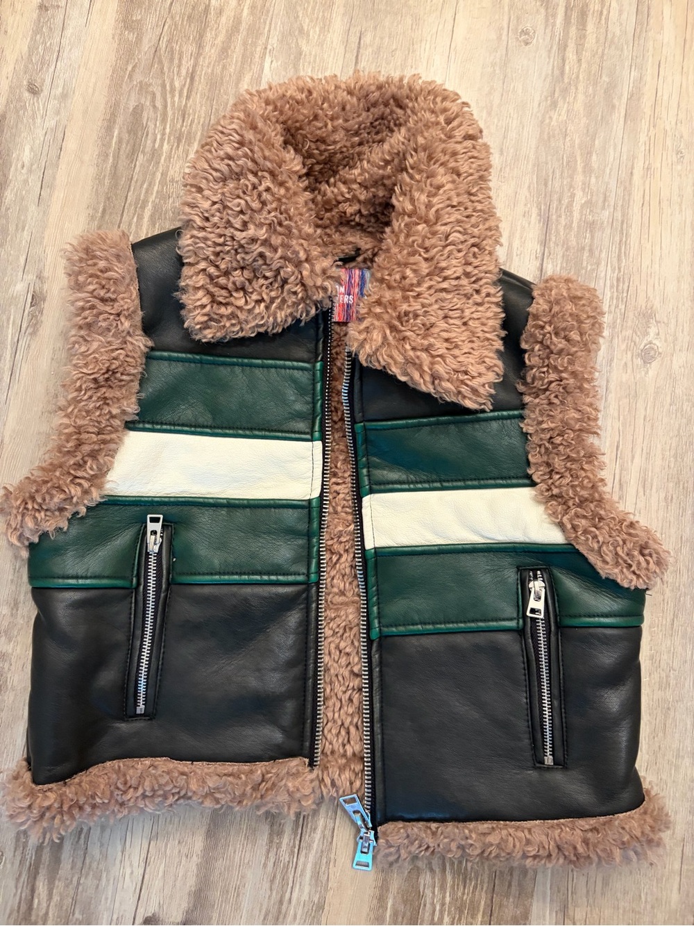 Urban Outfitters Vest in Brown, Green & Cream